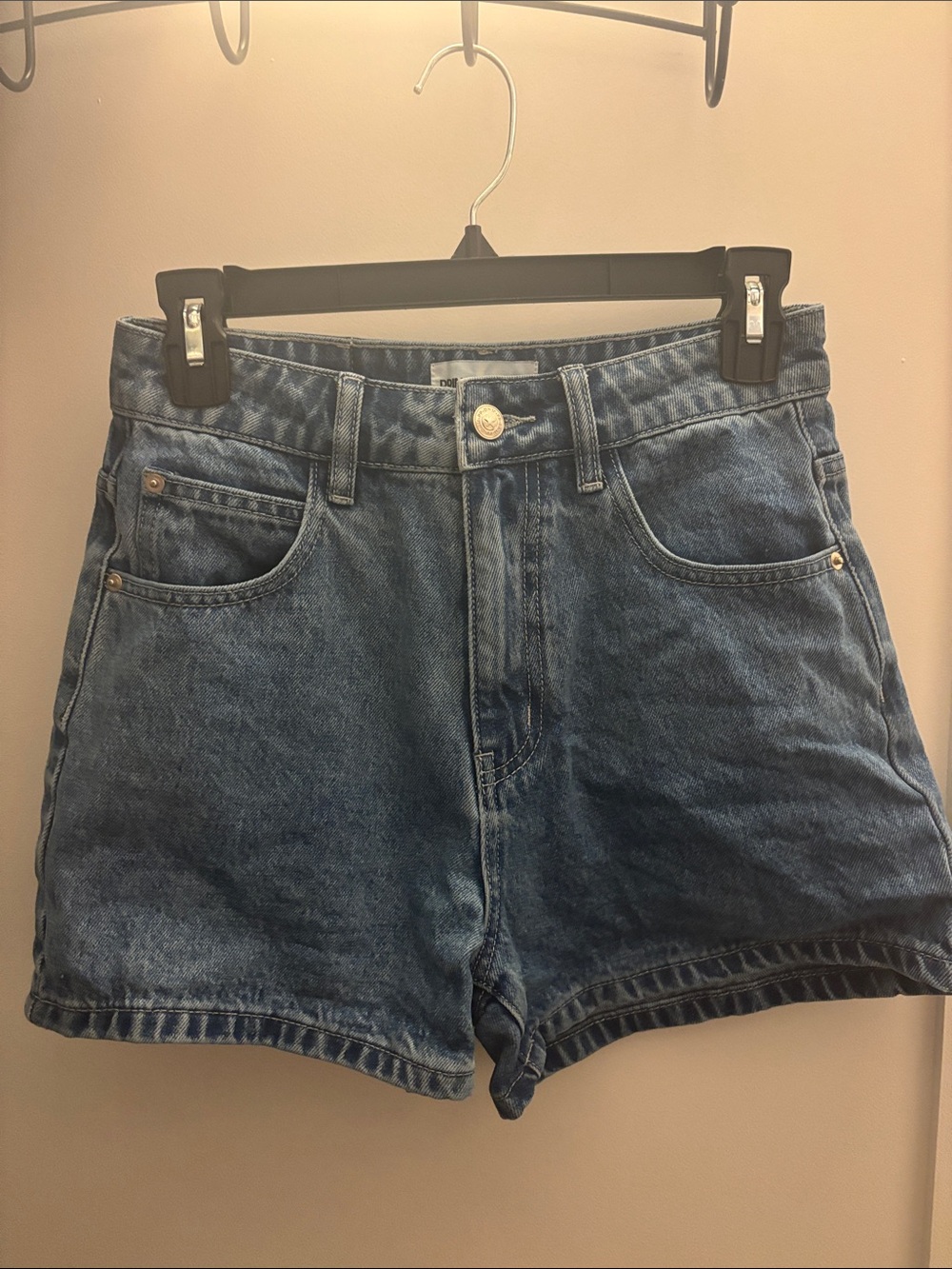 Princess Polly High-Rise Dark Blue Denim Shorts